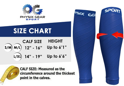 Calf Compression Sleeve for Men & Women (BLUE)