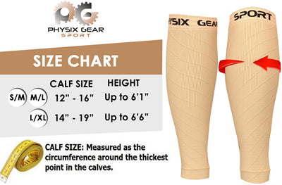 Calf Compression Sleeve for Men & Women (Beige)