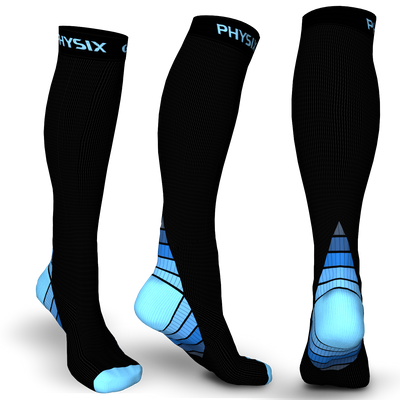 Compression Socks for Men & Women (Black & Blue)