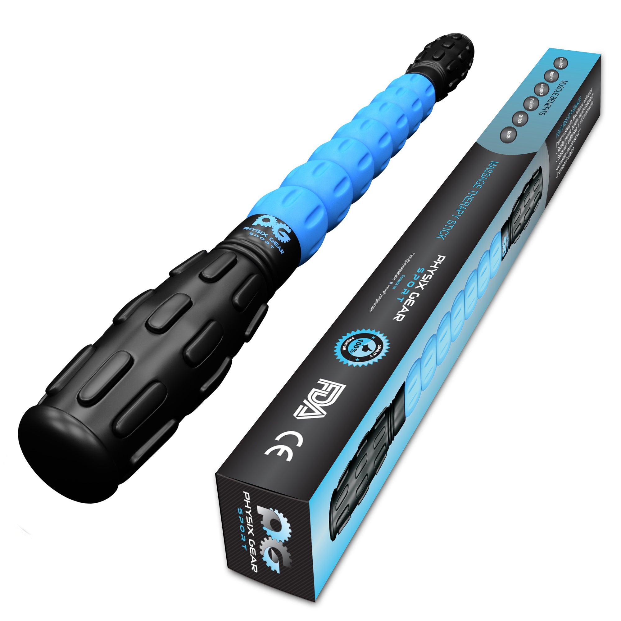 Buy Muscle Roller Sticks for sore muscles - Physix Gear Sport - Best Sports  Massage Tool for Sore Muscles, Releasing Cramps, Back Tightness,  Myofascial, Trigger Points Pain, Legs Lactic Acid, Knots, 