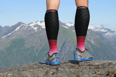 Calf Compression Sleeve for Men & Women (Black & Pink)