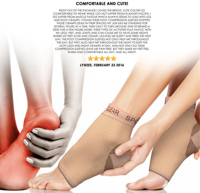 Plantar Fasciitis Compression Sleeves PAIR  (BEIGE)