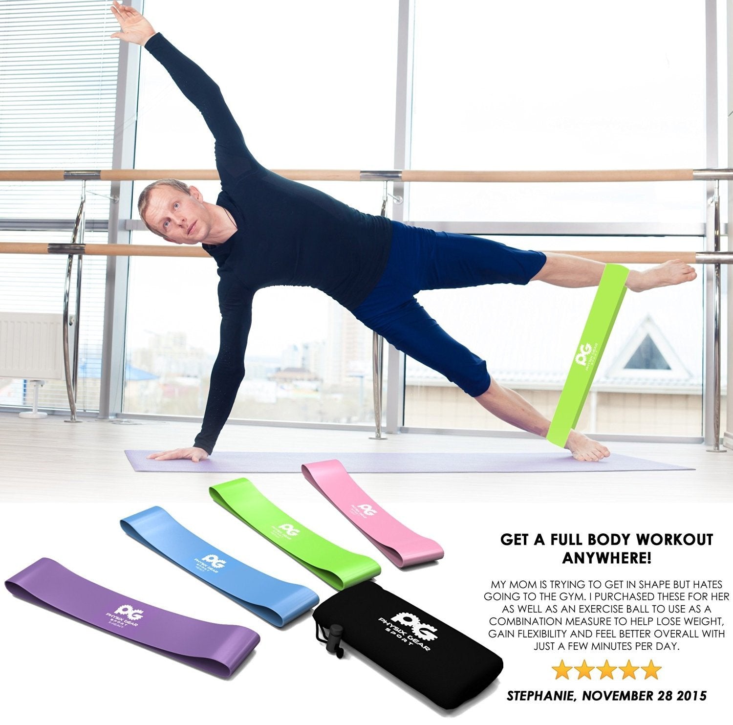 Desire Deluxe Resistance Band Exercise Workout Equipment Bands Set