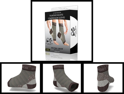 Plantar Fasciitis Compression Sleeves PAIR  (BLACK)