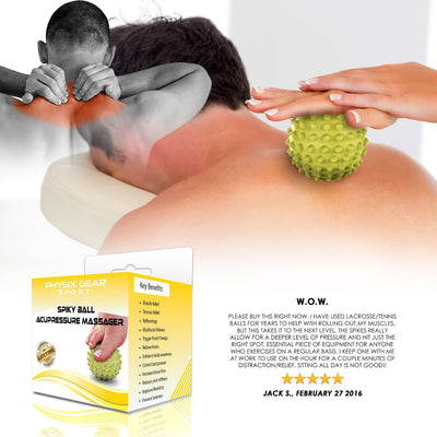 Premium Trigger Point Spiky Massage Balls - Xtra-Firm (YELLOW) 9cm