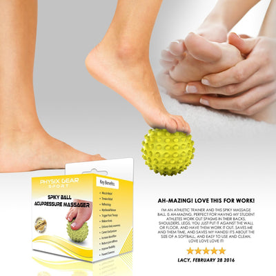 Premium Trigger Point Spiky Massage Balls - Xtra-Firm (YELLOW) 9cm