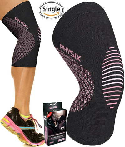 Knee Compression Sleeve for Men Women & Kids (Black & Pink)