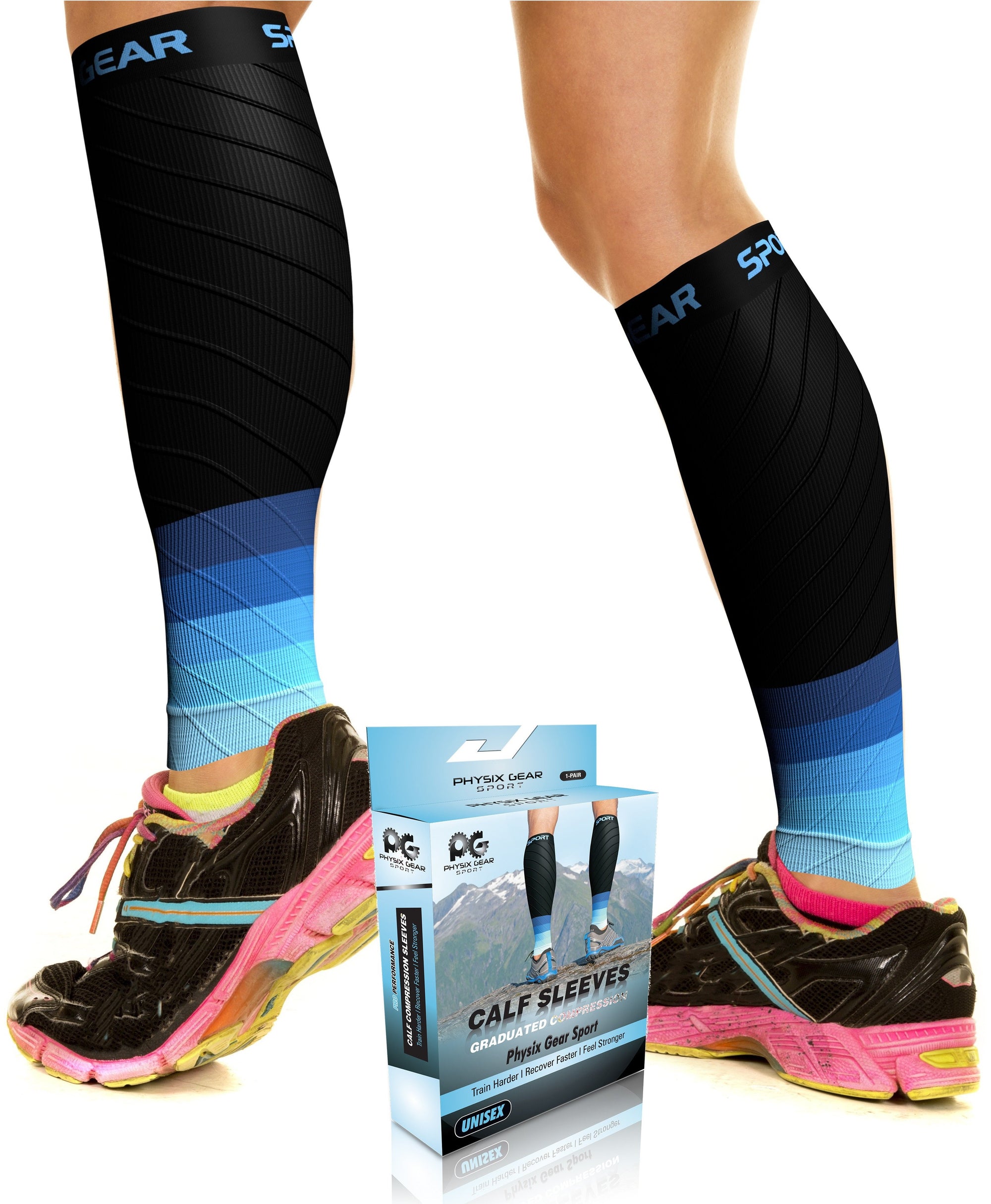 Calf Compression Sleeves Pair - Leg Compression Socks for Calves Running  Women Men - Best for Shin Splint Muscle Pain Better Circulation (S/M)